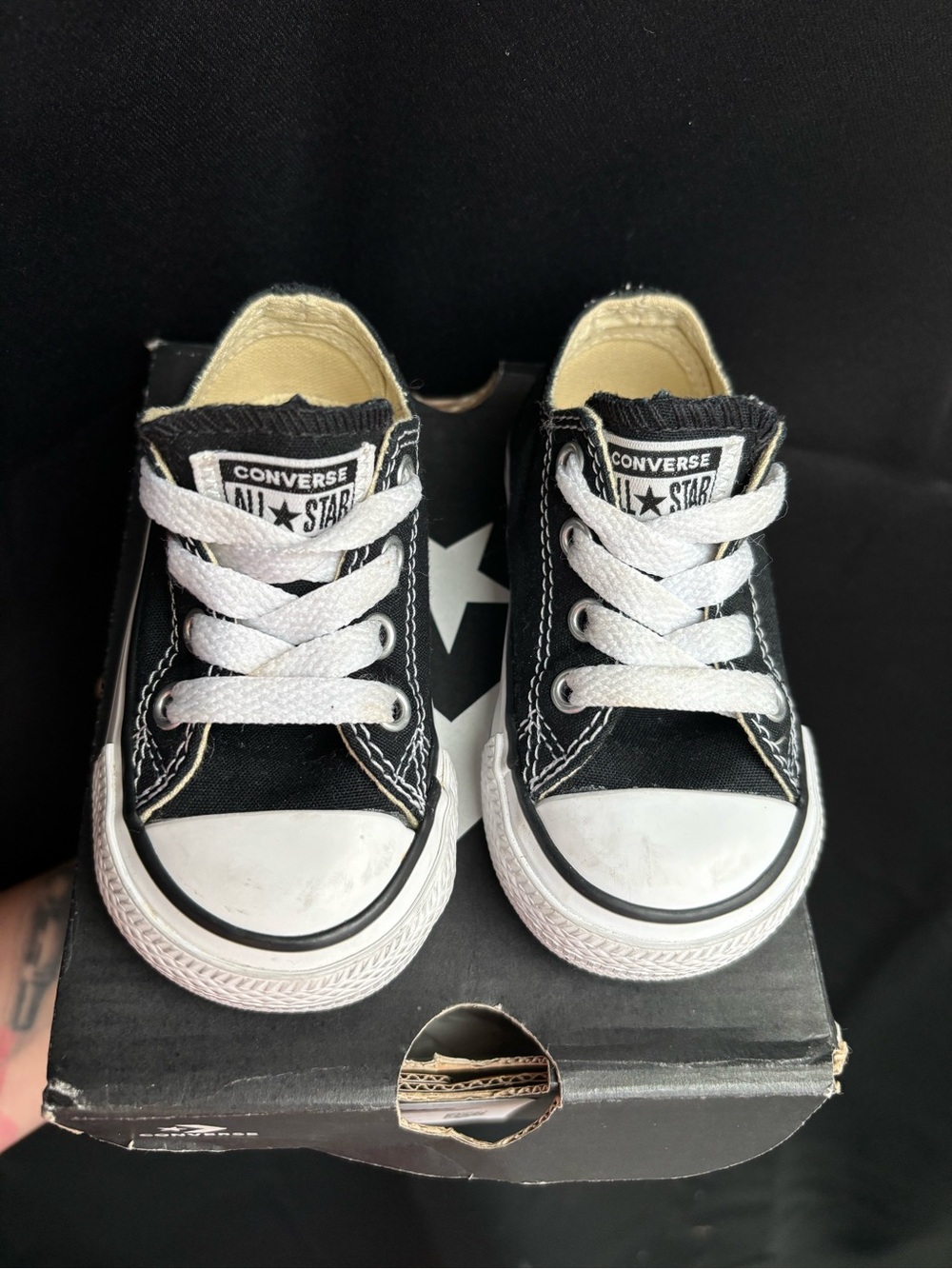 Converse Kids Black and White Low-Top Sneakers